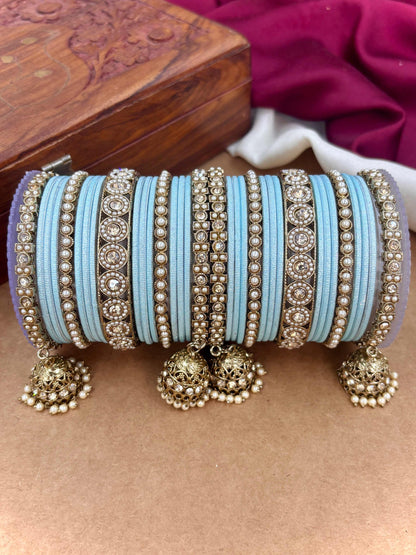 Ethnic Sky Antique Finish Bangles Set