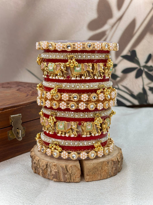 Red Bridal Chuda Set for Wedding