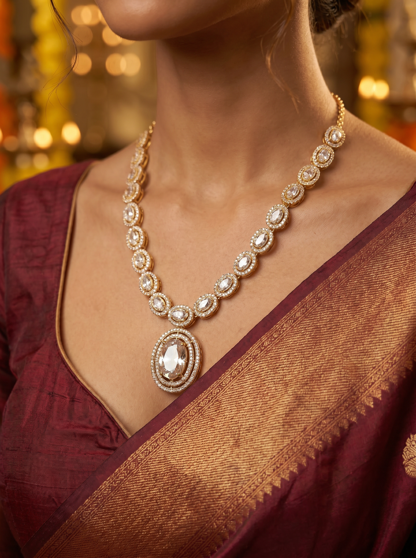 Long Antique Kundan Necklace