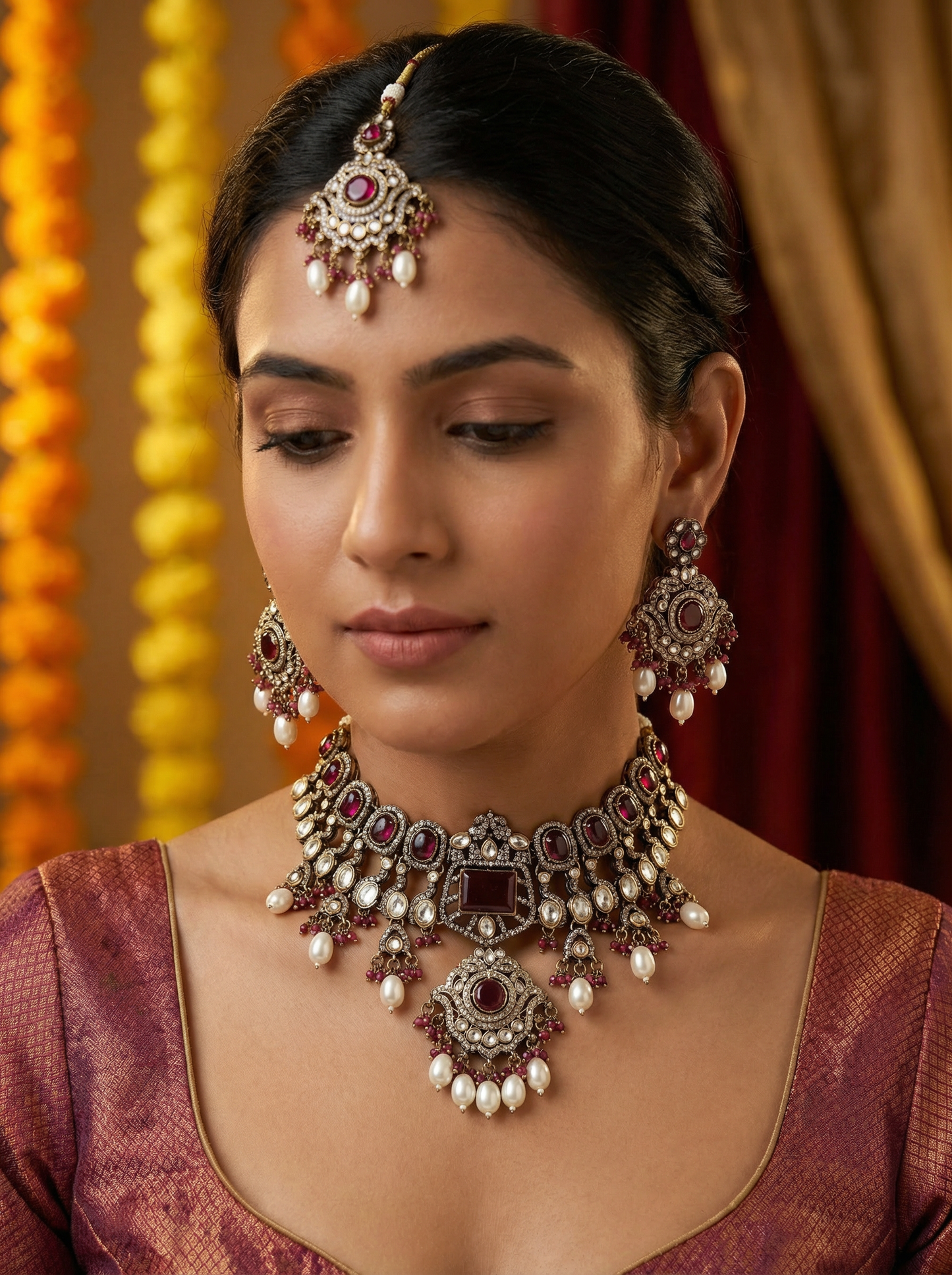 Ruby Rani Victorian Antique Jewelry Necklace