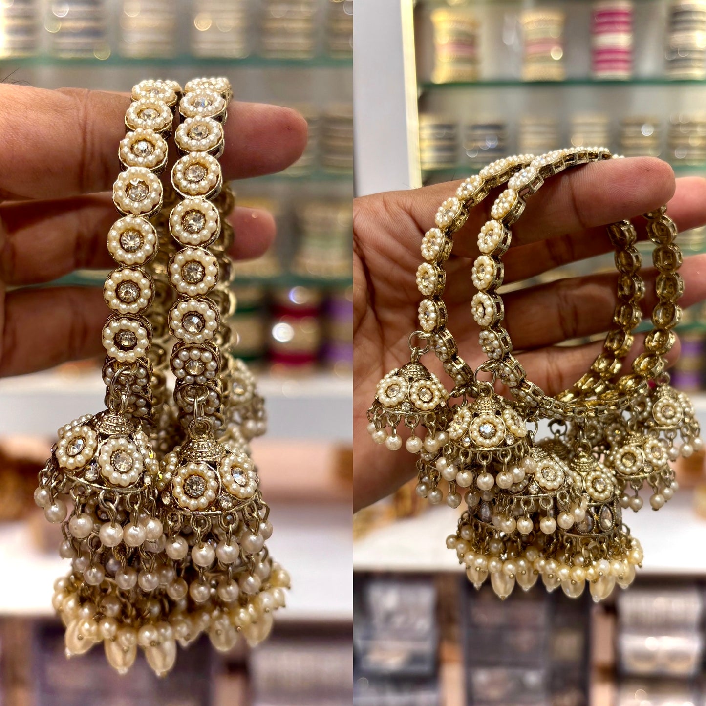 Pearl-Studded Jhumki Kada