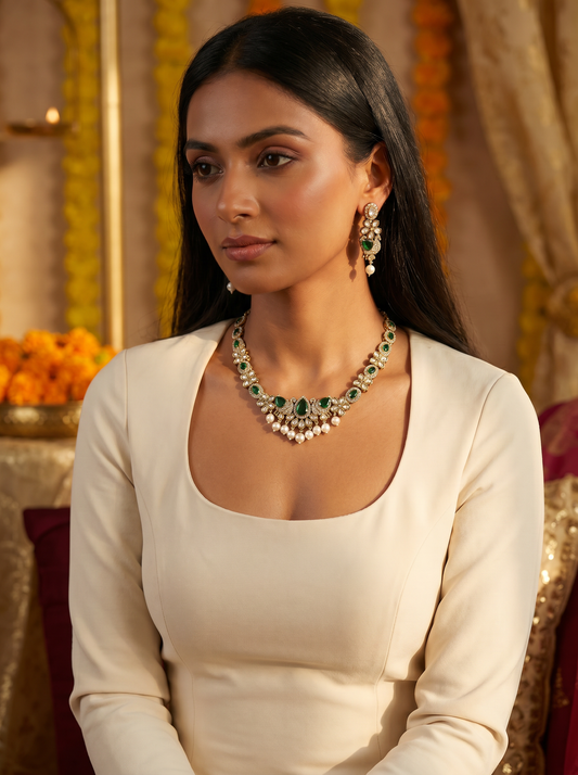 Ethnic Antique Green Necklace Set