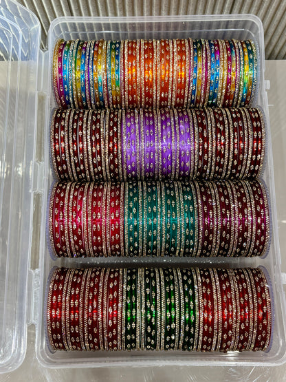 Designer Colorful Glass Bangles Box