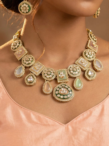 Polki Kundan Multi Bridal Jewelry Set