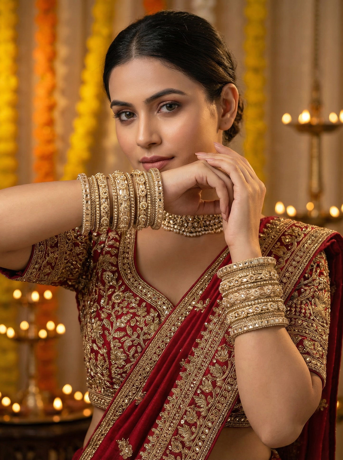 Golden Bangles Set – Bridal Ethnic Jewelry