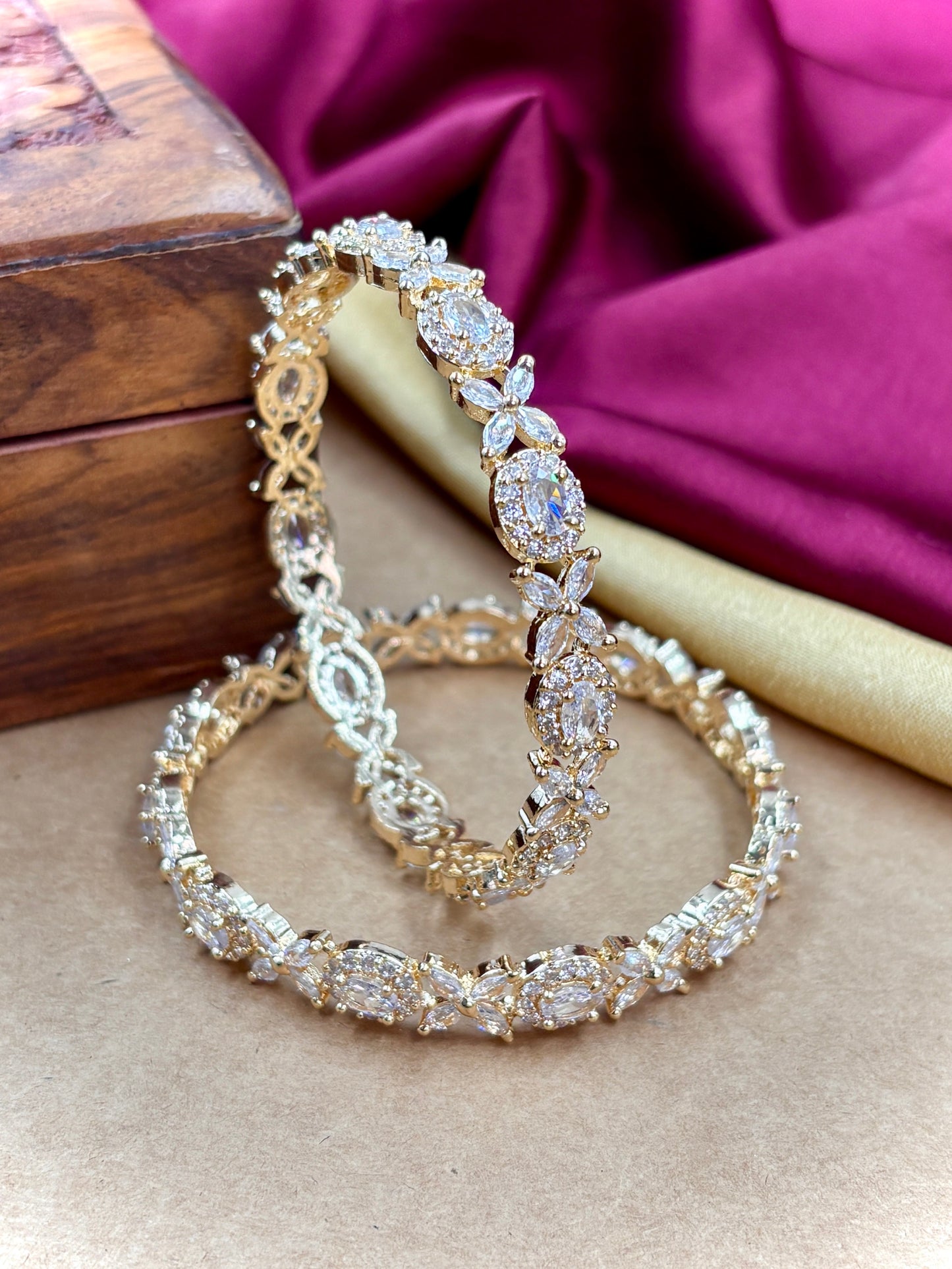 Gold AD Ethnic Bangles