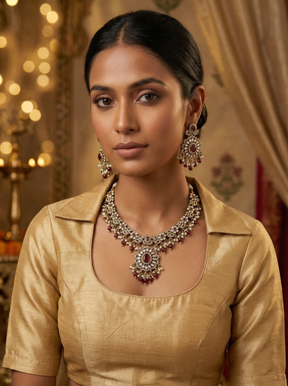 Royal Red Victorian Bridal Necklace