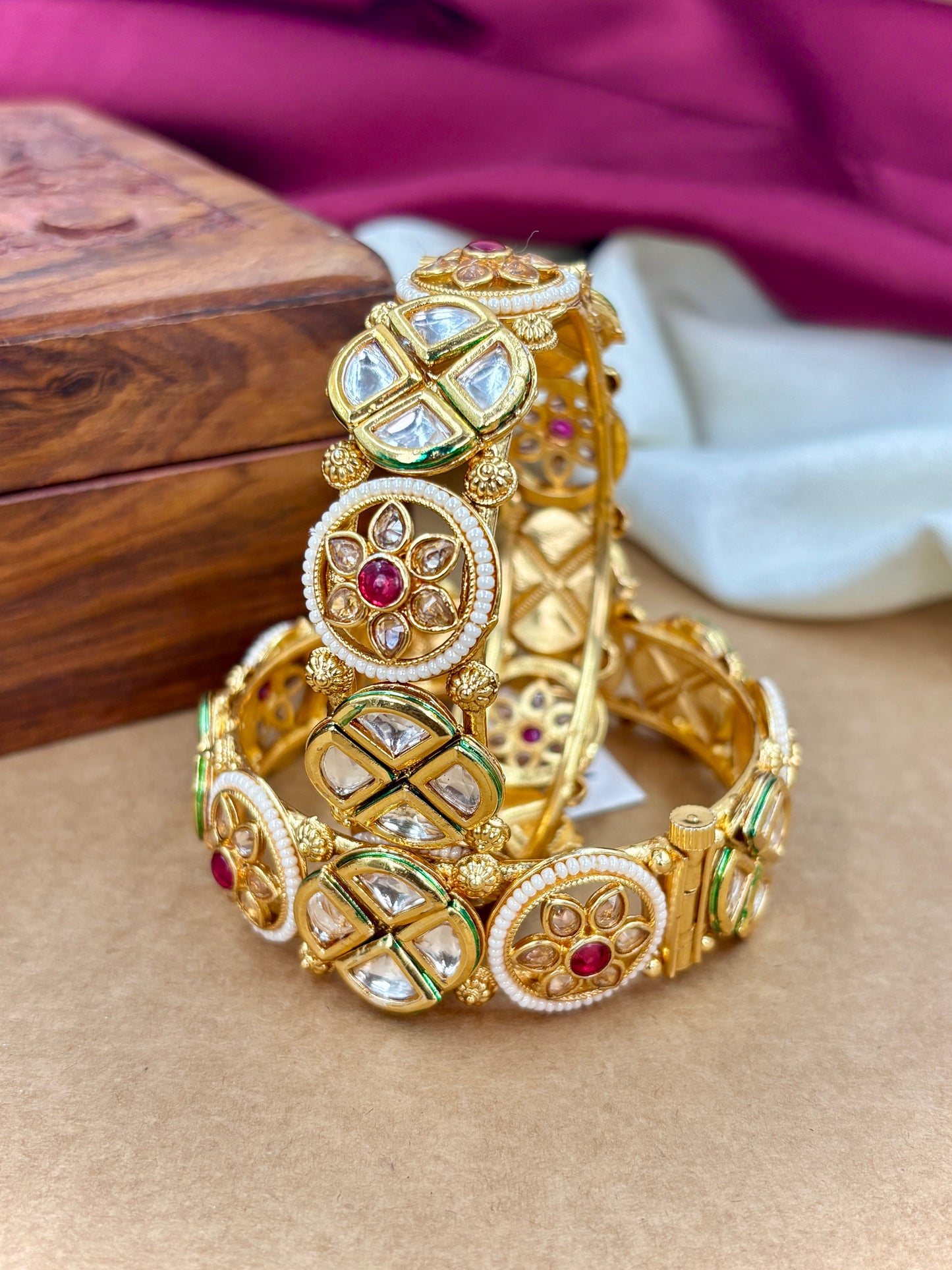 Traditional Polki Kundan Kada for Women & Girls