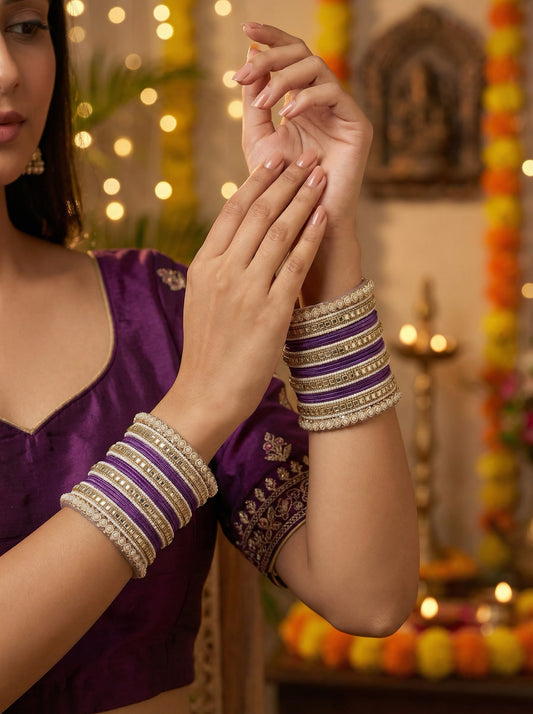 Traditional Jamli Kundan Bangles