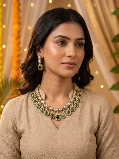 Indian Green Bridal Kundan Jewelery Set