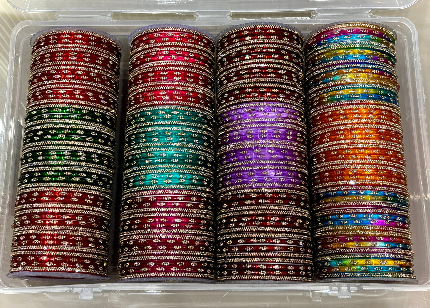 Designer Colorful Glass Bangles Box