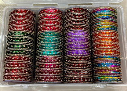 Designer Colorful Glass Bangles Box