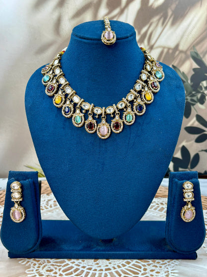 Indian Multi Bridal Kundan Jewelery Set