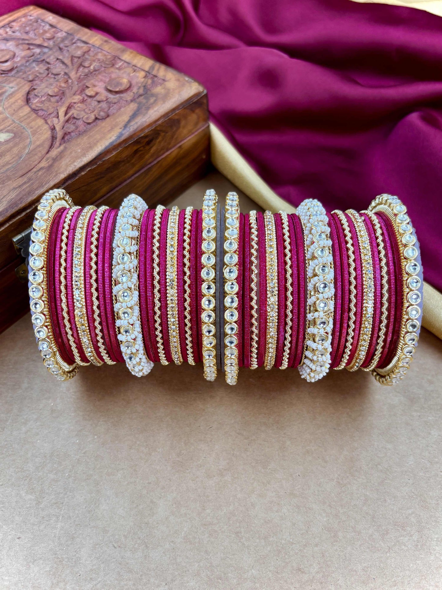 Ethnic Strawberry Pearl Kundan Set