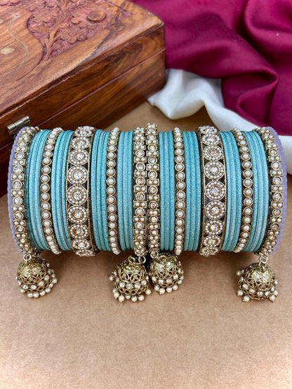 Ethnic Santro Antique Finish Bangles Set