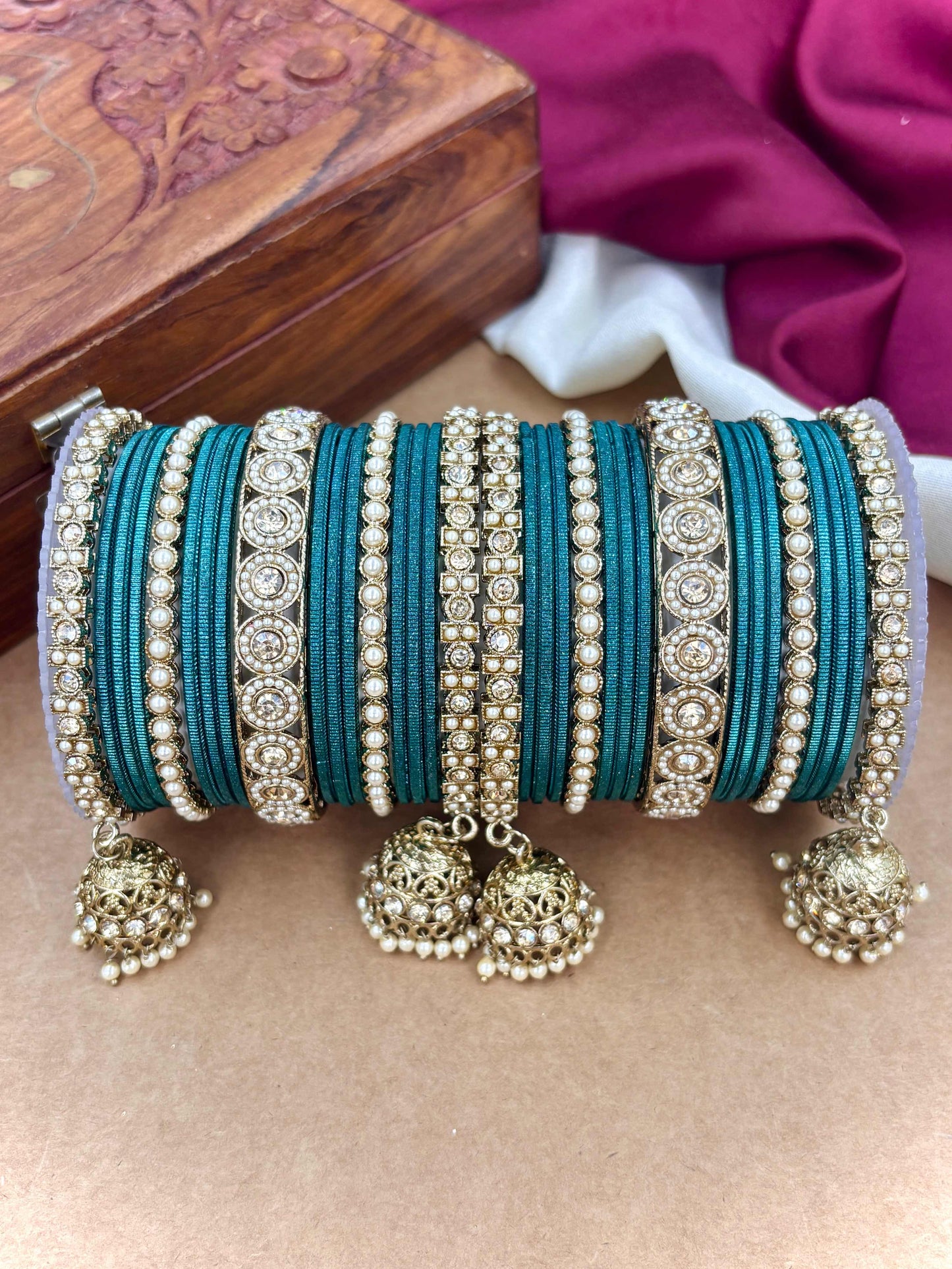 Ethnic Rama Antique Finish Bangles Set