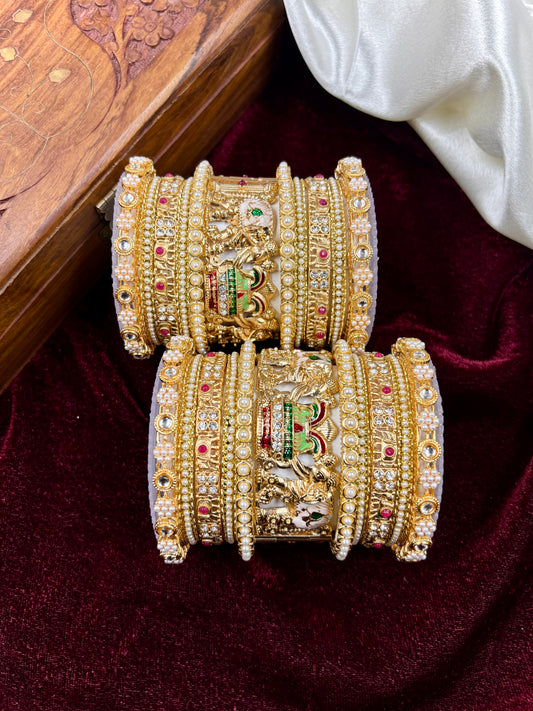 Heritage Rajwadi Bangles Set
