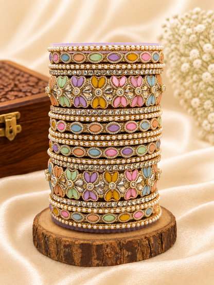 Elegant Multi Colour Bangle Set for Women