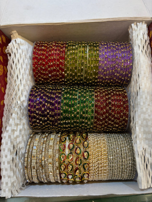 Glass Combo Bangles Set