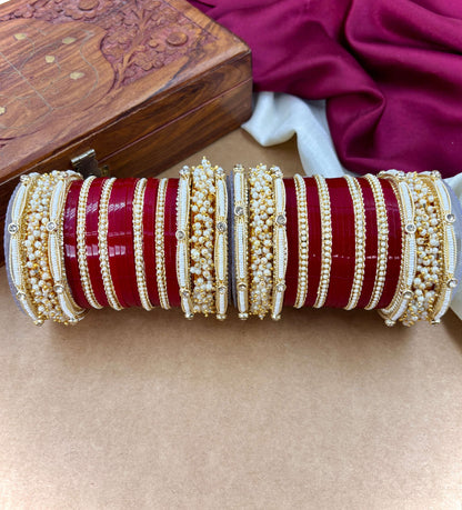 Handcrafted Pearl Punjabi Chuda Set