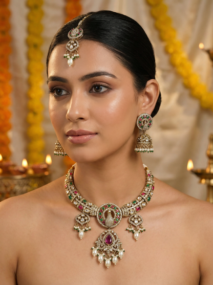 RaniGreen Peacock Design Necklace for Women