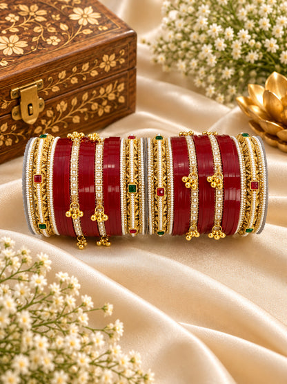 Kashmiri Gungroo Chuda Set