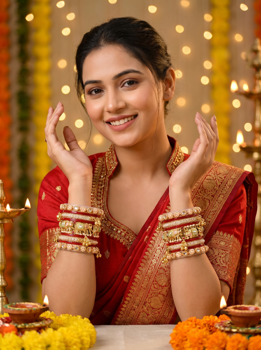 Red Bridal Chuda Set for Wedding