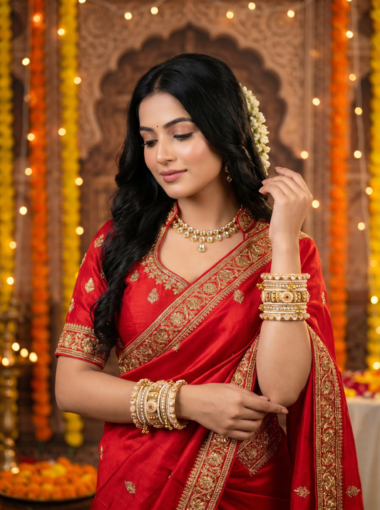 Pearl Bangles Set for Women