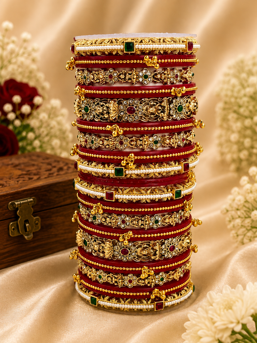 Temple Design Punjabi Chooda Set