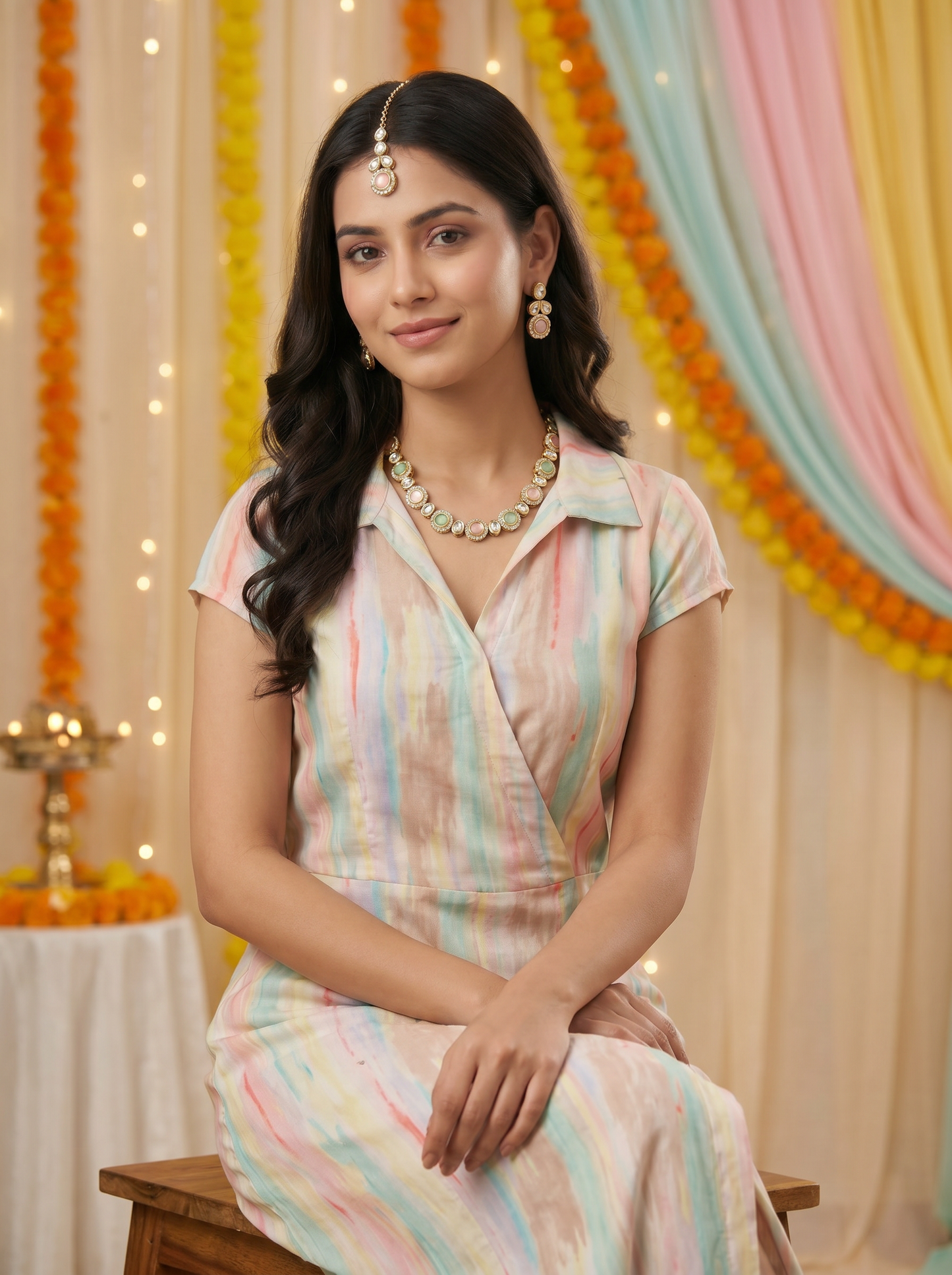 MintPink Kundan Jewellery Set