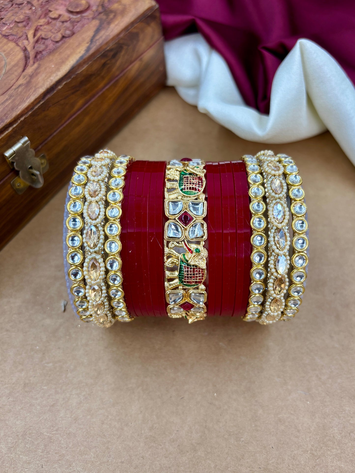 Punjabi Elephant Kundan Bridal Chuda