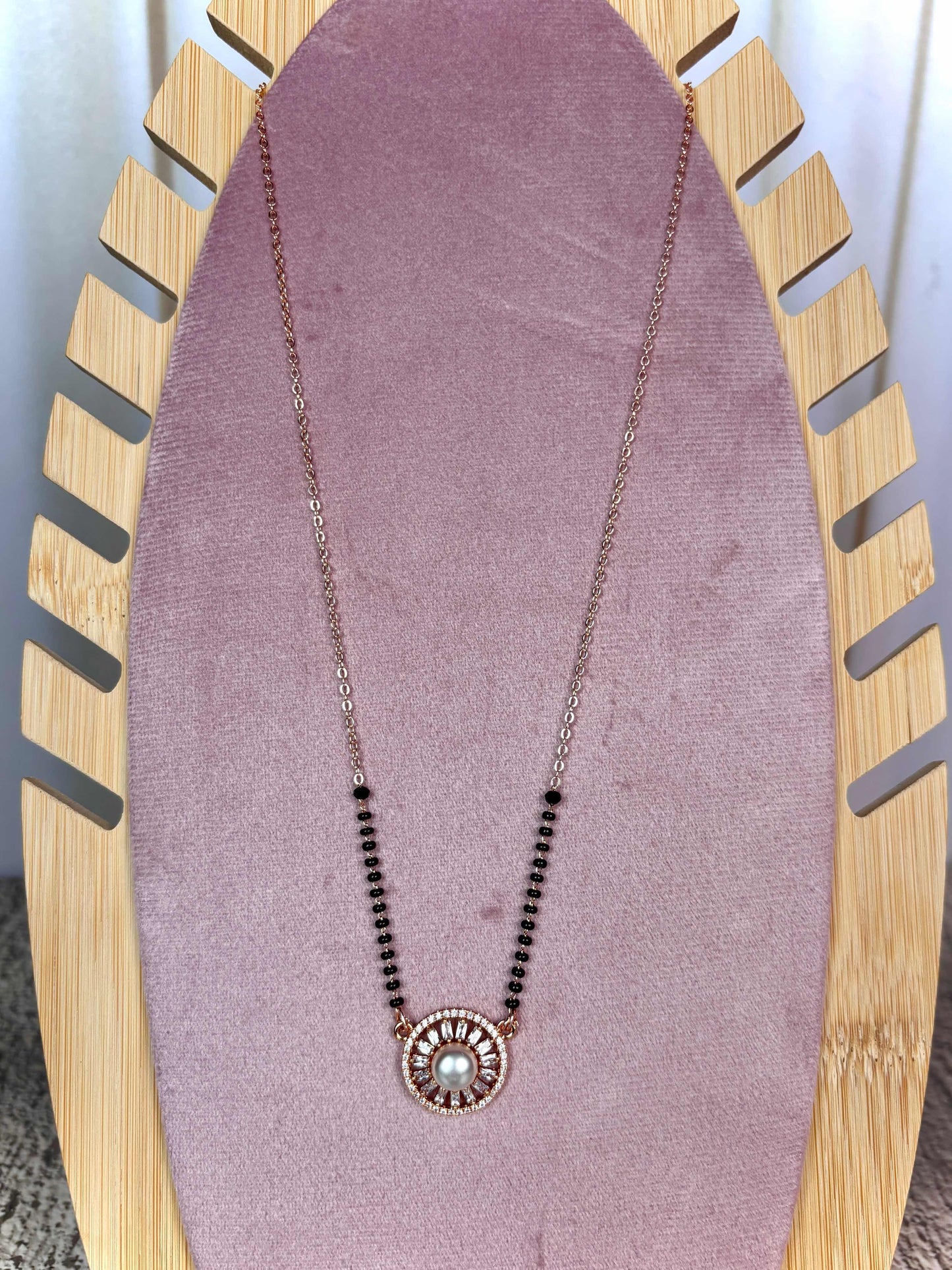 Rose Gold AD Mangalsutra Necklace for Women