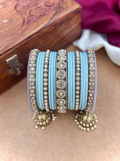 Ethnic Sky Antique Finish Bangles Set
