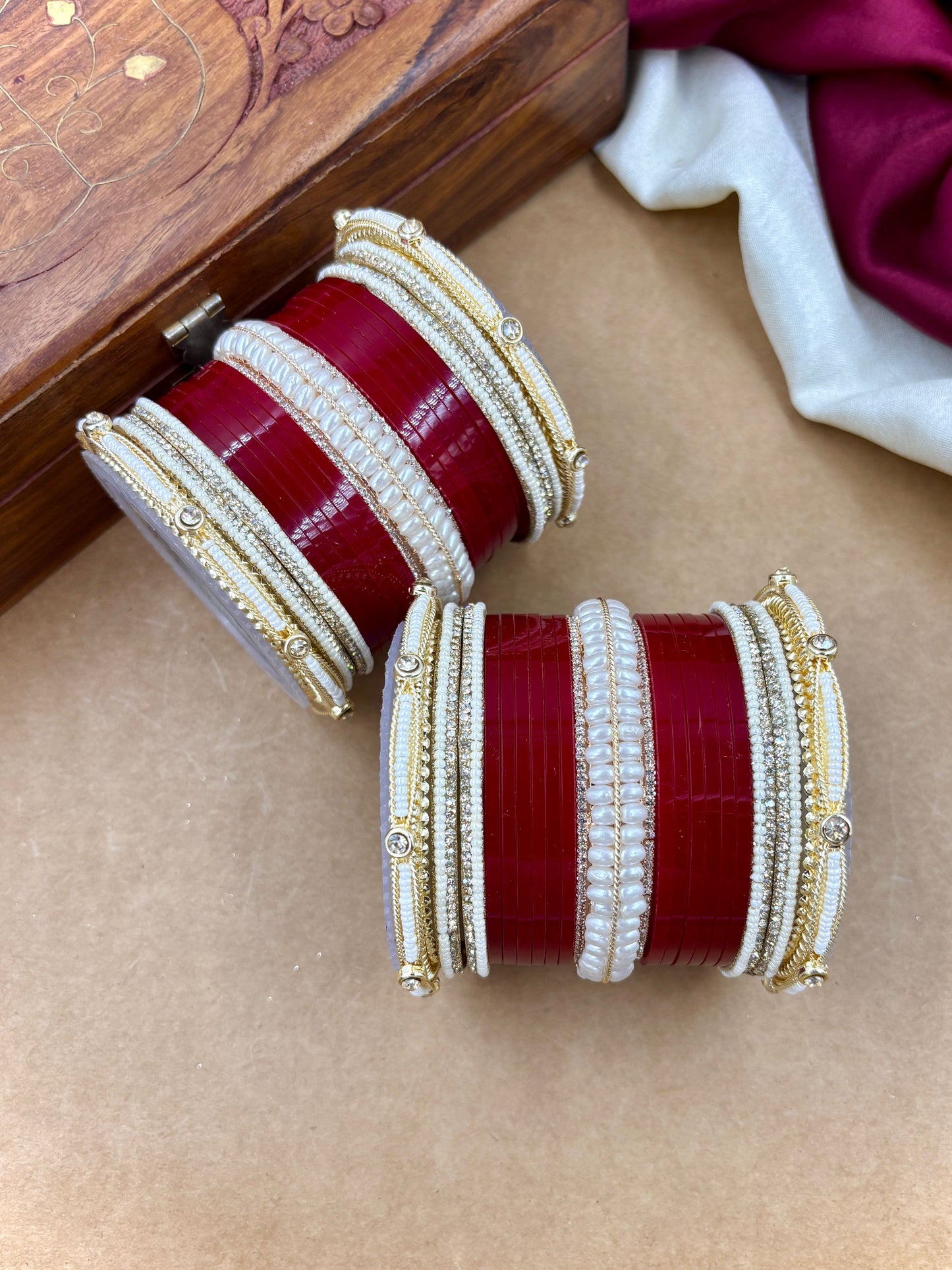 Pearl Embellished Punjabi Wedding Chura