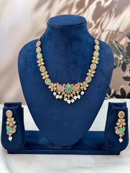 Ethnic Antique MintPink Necklace Set