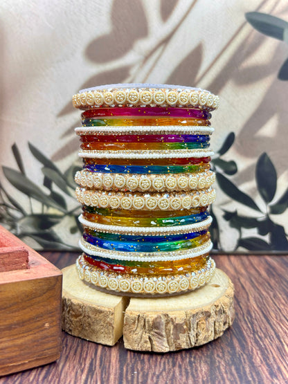 Trending Designer Glass Bangles Set for Women