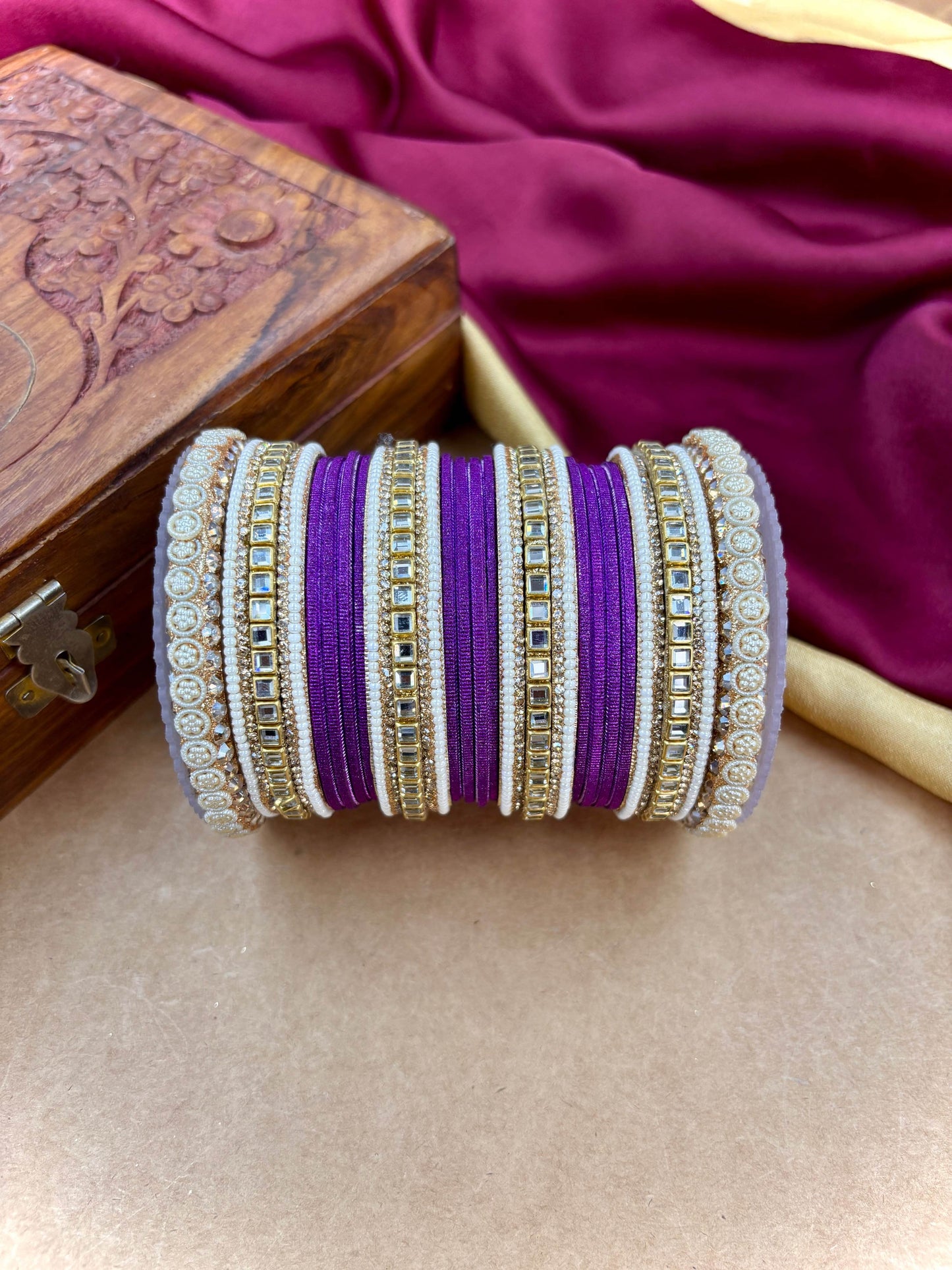 Traditional Jamli Kundan Bangles