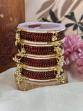 Kashmiri Ghunghroo Bangle Set - MAROON