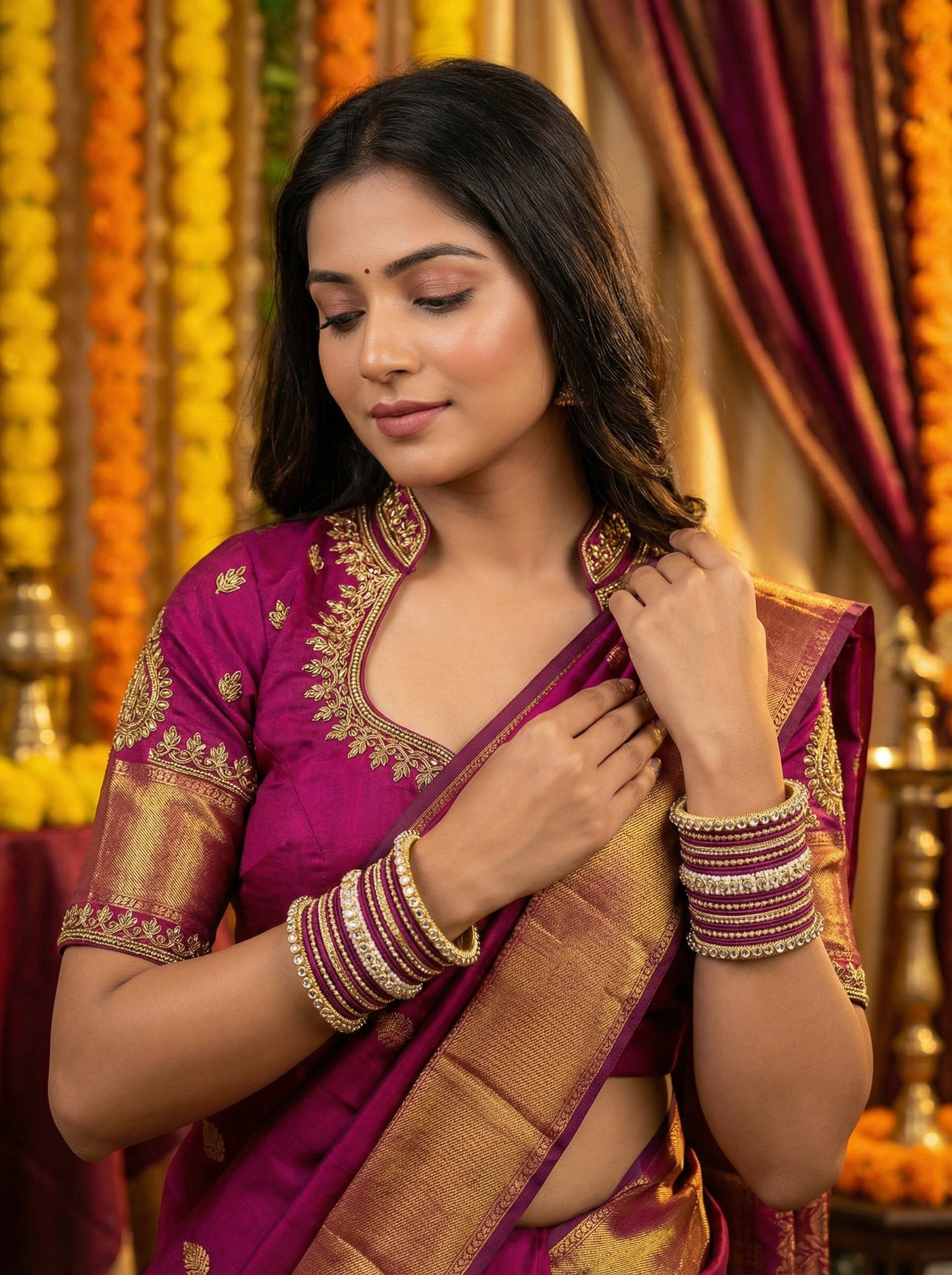 Ethnic Falsa Pearl Kundan Set