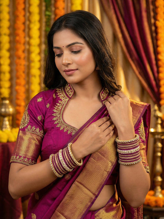 Ethnic Falsa Pearl Kundan Set