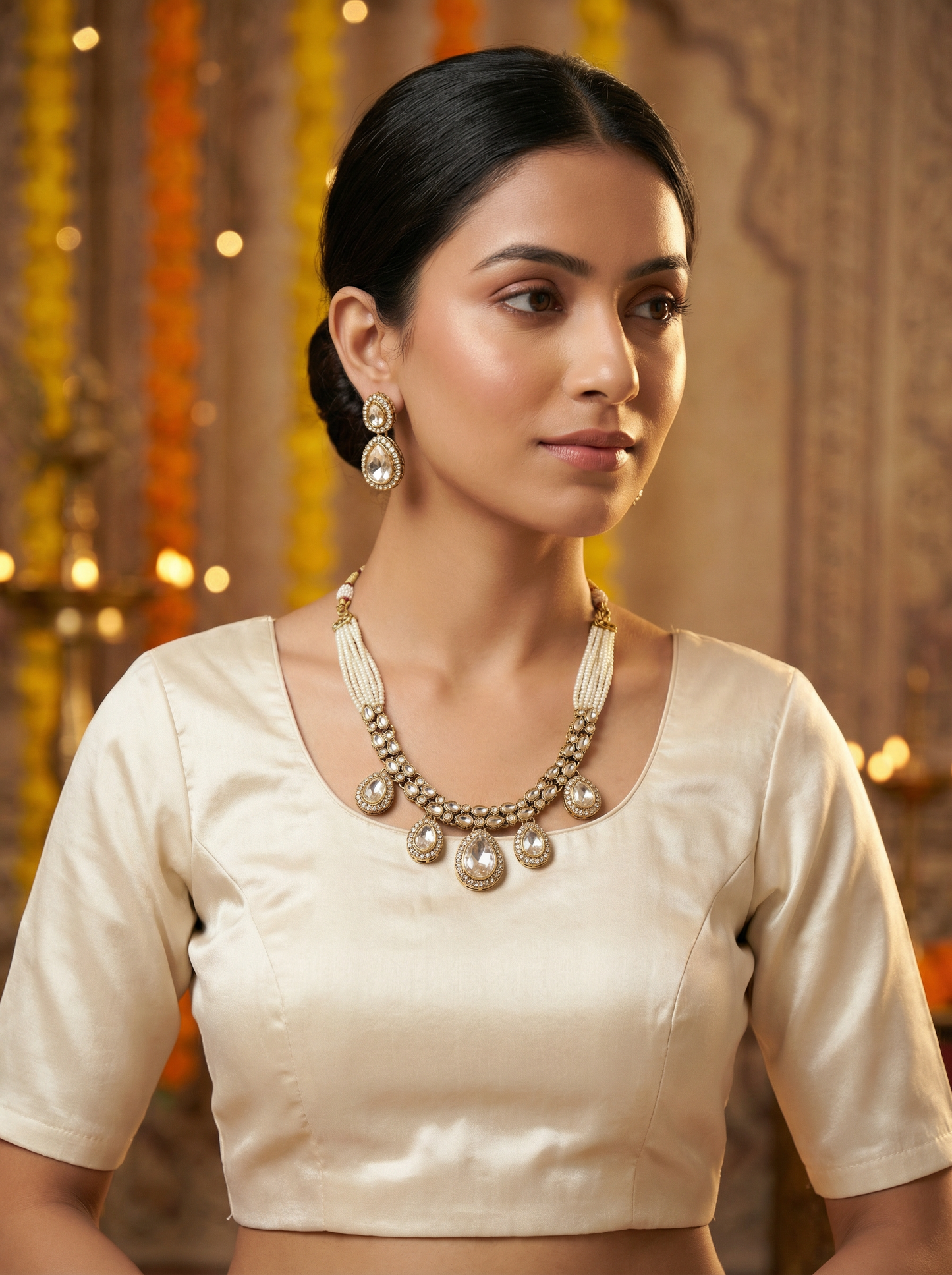 Traditional Indian Kundan Wedding Necklace