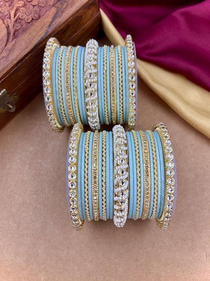 Ethnic Sky Pearl Kundan Set