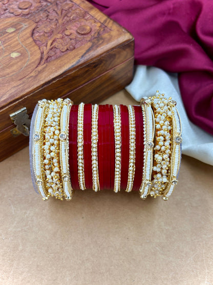 Handcrafted Pearl Punjabi Chuda Set