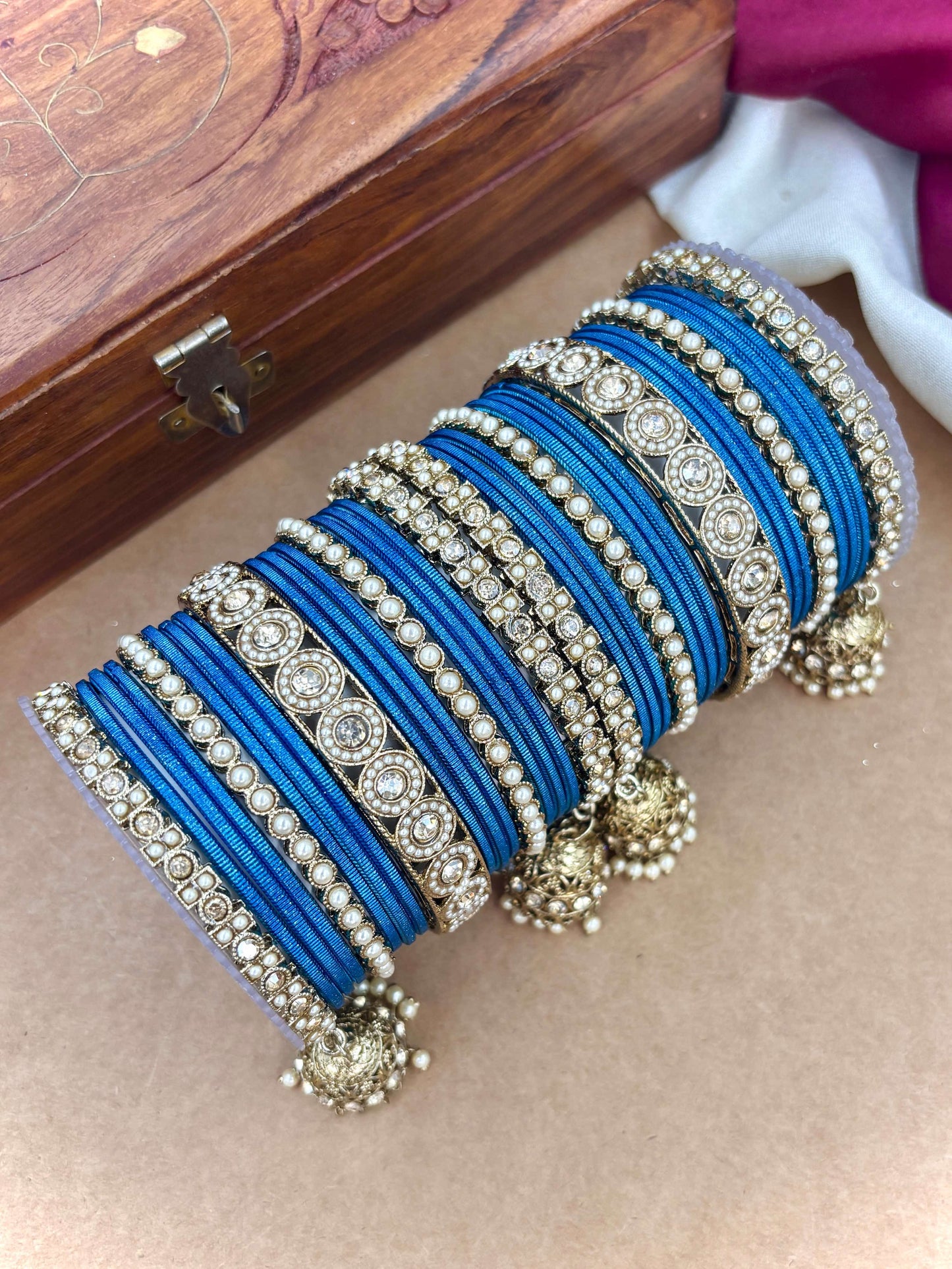 Ethnic Peacock Antique Finish Bangles Set