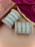 Traditional Pista Kundan Bangles
