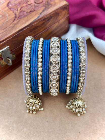 Ethnic Peacock Antique Finish Bangles Set