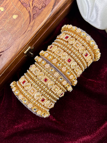 Traditional Pearl Gold Bangles