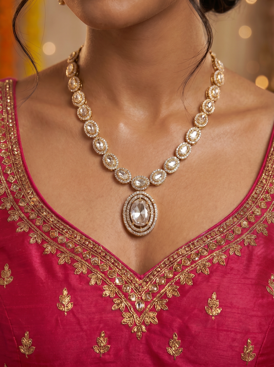Long Antique Kundan Necklace