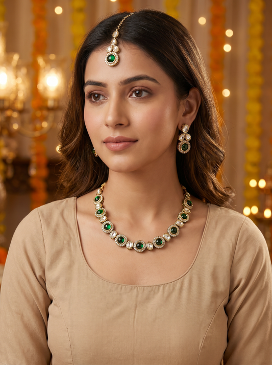Green Kundan Jewellery Set