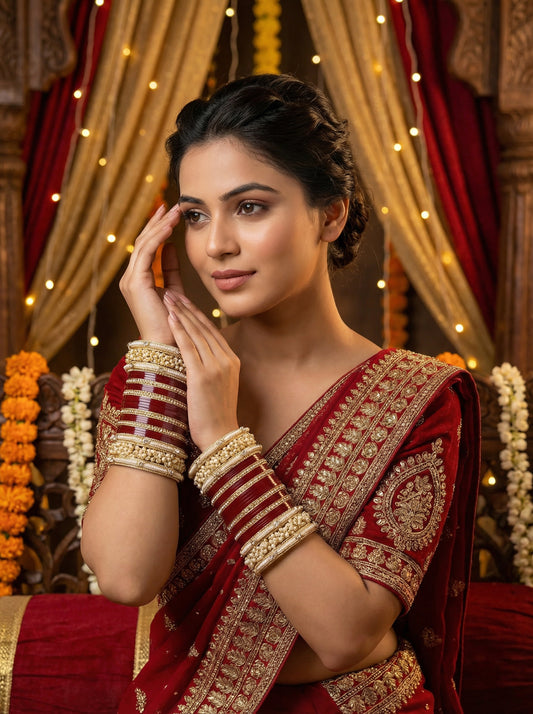 Handcrafted Pearl Punjabi Chuda Set